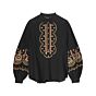 Blouse SUMMUM embroidered crepe black