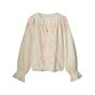 Blouse SUMMUM longsleeve rose embroidery ivory