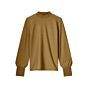 Top SUMMUM smocked fine lurex jersey camel brown