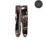 Broek SUMMUM scarf print black