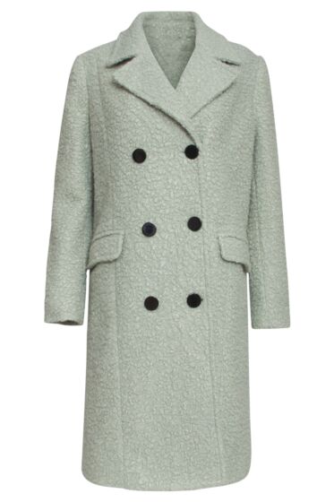 boucle coat long soft green 22557-sof