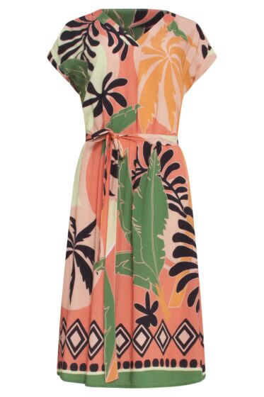 Jurk V hals multicolour print 23158-220-998