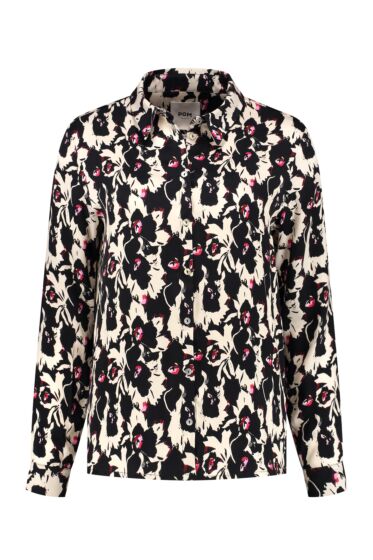 BLOUSE - Mila Flowers Black & White SP7043