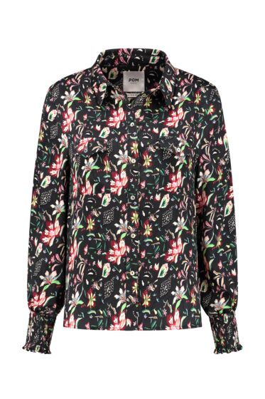 BLOUSE - Milly Flower Blaze Anthracite SP7047
