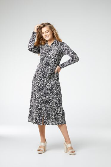 Jurk pia met knopen en riem va541-s21-102