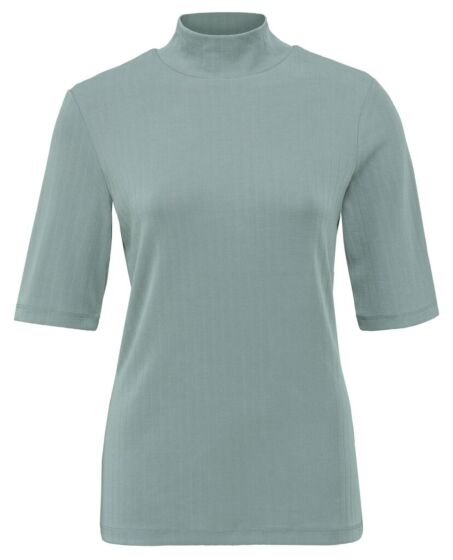 High neck rib top GREYISH GREEN 1909484-123-65806