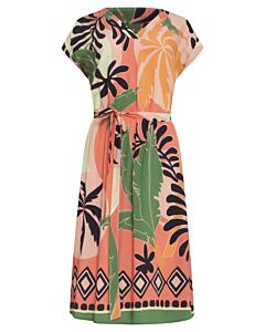 Jurk V hals multicolour print 23158-220-998