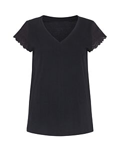 T-Shirt V hals met mouw kant 23208-999