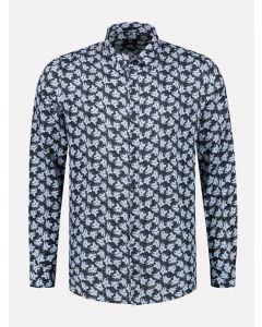 Shirt l/s Linen Flower Dk. Navy 303304-649