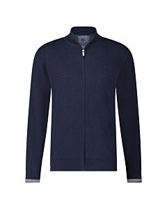 Cardigan with rib details Navy 31.1112-110