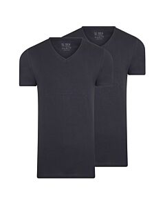 T-shirt RJ 2-pack Den Bosch v-neck stretch blauw