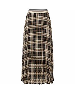 Rok lang plissé check black 6s1170-11279-990