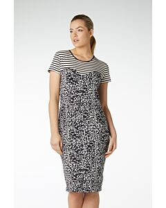 Jurk lou korte mouw contrast vb533-s21-172
