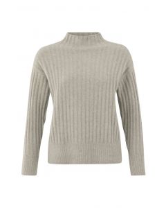 Ribbed turtleneck sweater TAUPE GREY MELANGE