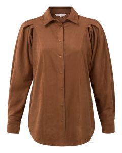 Suedine blouse TAN 1-209012-210-99256