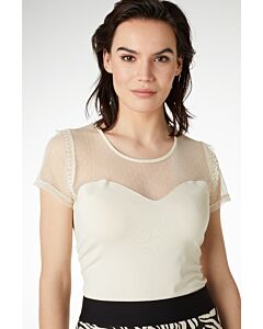 Top tess korte mouw met ruffle md135-s21-101