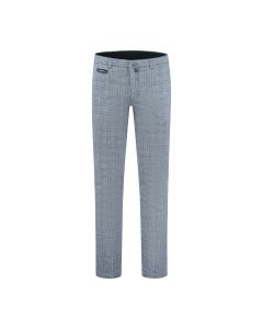 Pantalon modern chino ruit blauw 2120-1065