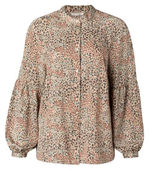 Printed puff sleeve blouse 1101215-112-412101