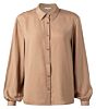 Satin shirt with puff sleeves  1101183-023-71322