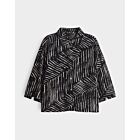 Blouse OPUS fiana palm leaves black