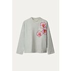 Trui POM floral grey melange