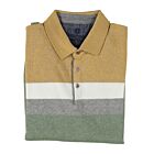 Polo FELLOWS LM block stripe mid green