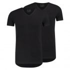 T-shirt RJ 2-pack Den Bosch v-neck stretch zwart