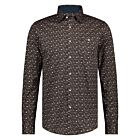 Overhemd FELLOWS abstract flower stretch brown