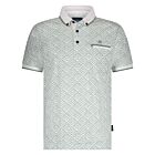 Polo FELLOWS geomatric design white/mint green