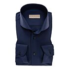 Overhemd slim fit John Miller donkerblauw stretch