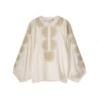 Blouse SUMMUM gold lurex embroidery ivory