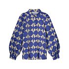 Blouse SUMMUM two tone print royal blue