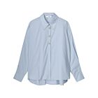 Blouse SUMMUM fancy button poplin powder blue