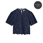 Top SUMMUM short sleeve lace navy noir