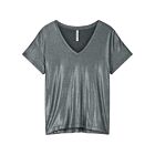 T-shirt SUMMUM v-neck metallic coated jersey cloud