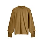 Top SUMMUM smocked fine lurex jersey camel brown