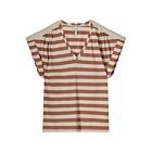 Top SUMMUM v-neck stripe sephia blush