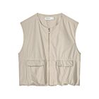 Gilet SUMMUM summer plain weave pebble beige