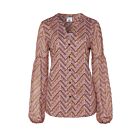 Blouse DESOTO fay print lila brown zig zag