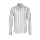 Overhemd DESOTO kent 1/1 linen stripes khaki