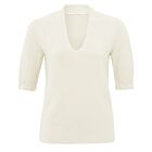 Trui YAYA v-neck short sleeve off white knit