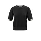 Trui YAYA textured short-sleeve phantom