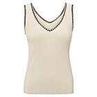 Top YAYA ribbed with detail summer sand