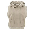 Vest YAYA sleeveless with hood twill beige