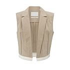 Gilet YAYA cotton woven twill beige
