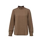 Blouse YAYA with ruffles seal brown dessin