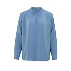 Blouse YAYA satin turtleneck bel air blue