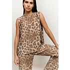 Top YAYA sleeveless with print milk brown dessin