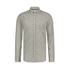 Overhemd STATE OF ART print poplin white beige