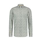 Overhemd STATE OF ART print poplin white brown